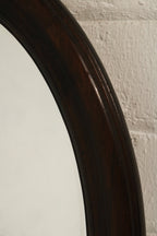 Vintage Oval Solid Wood Wall Mirror By Ethan Allen
