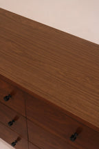 Mid Century Modern Walnut Wood 6 Drawers Dresser By Stanley