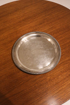 Set Of Vintage Crystal And Glass Barware And Serving Brass Tray