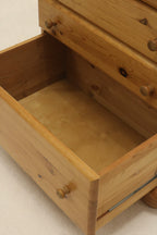Vintage Scandinavian Pine Wood Small Chest Of Drawers Dresser