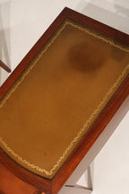 Antique Georgian Mahogany Leather Top Nightstands Side Tables