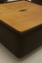 Set Of Vintage 1970s Modular Brown Leather Three-Seater Sofa Couch
