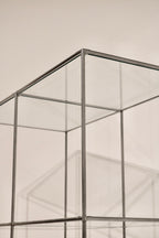 Vintage Circa 1980 Cube Glass Steel Bookcase