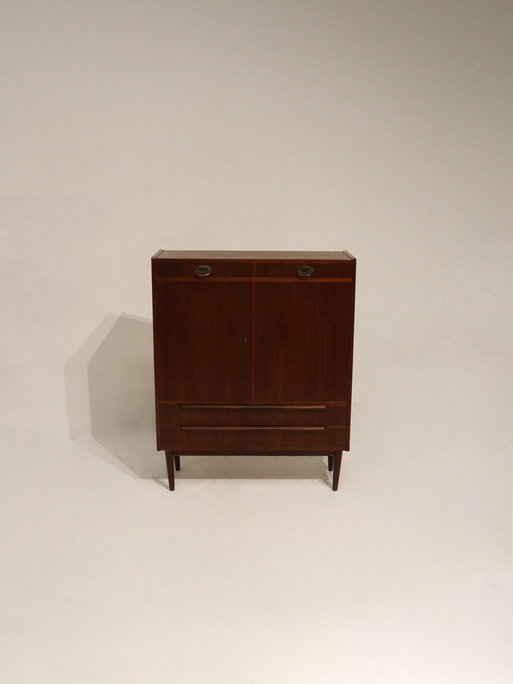 Danish Mcm Vintage Teak Wood Chest Of Drawer Cabinet
