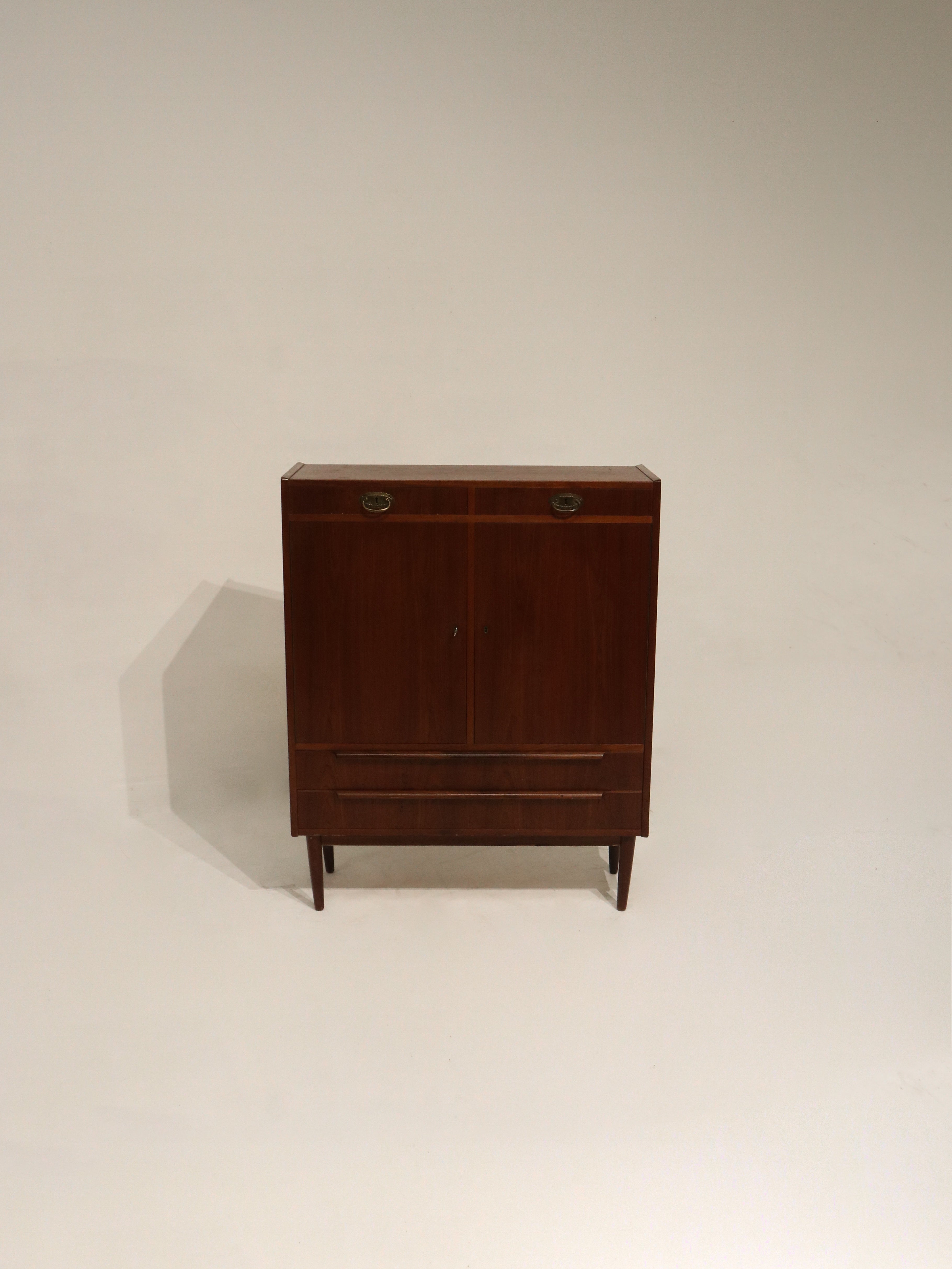 Danish Mcm Vintage Teak Wood Chest Of Drawer Cabinet