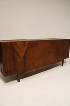 Vintage Mcm Walnut Wood Lowboy 9 Drawers Dresser