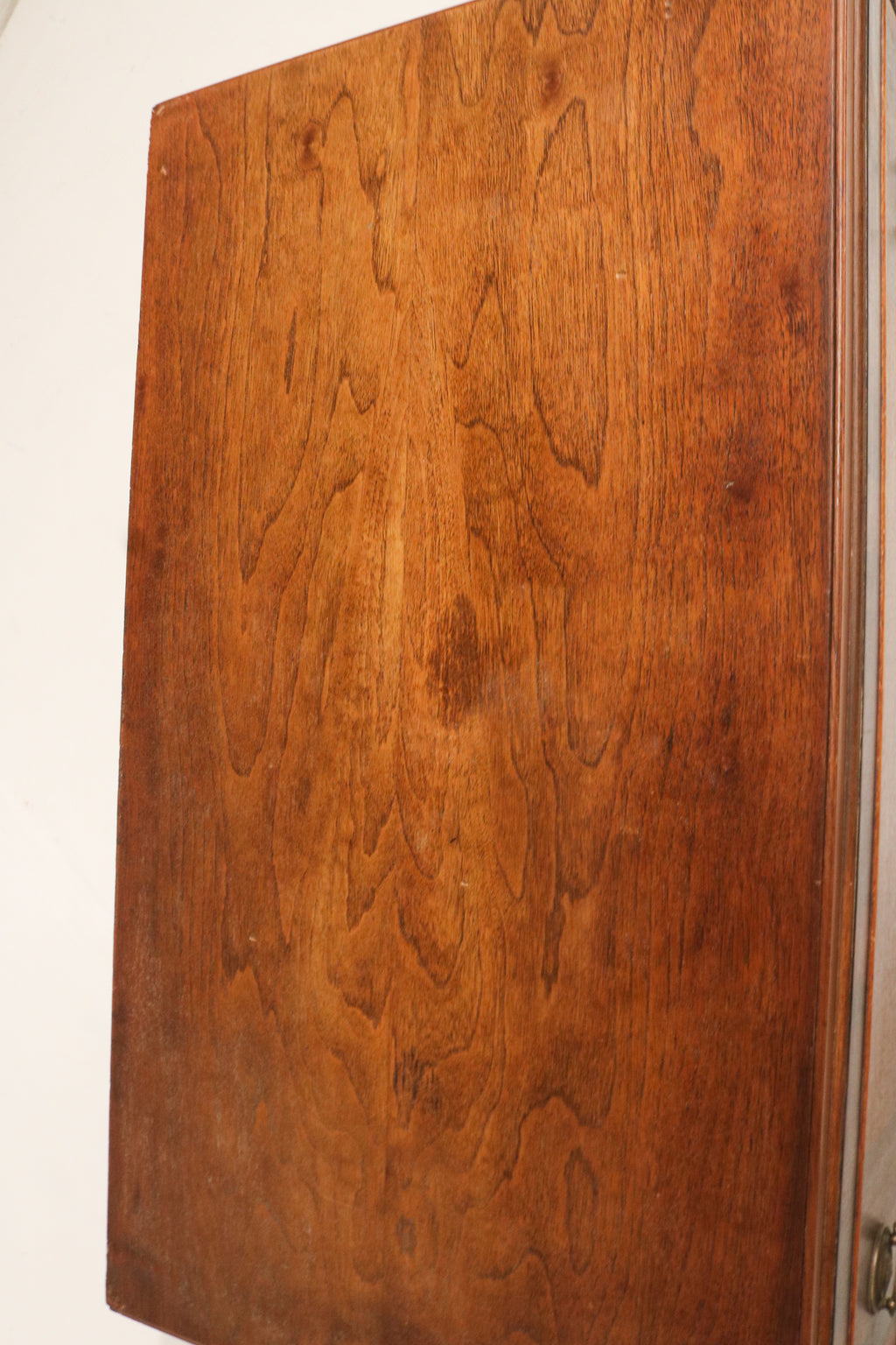 Art Deco Vintage Walnut Wood Tall Dresser Chest Of Drawers