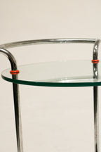 Vintage Mcm Italian Metalnova Chrome Glass Bar Cart Trolley