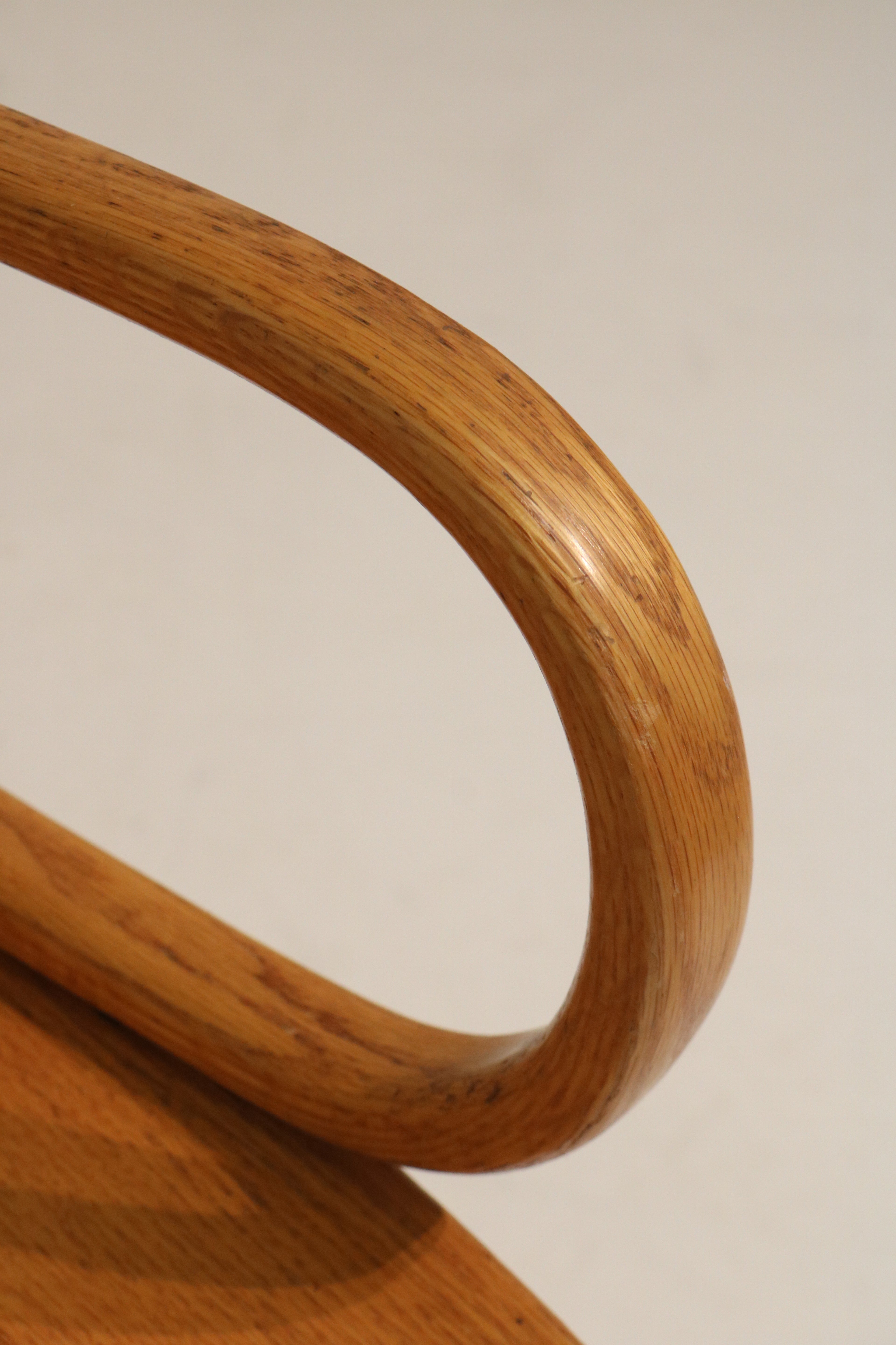 Set Of 2 Vintage Solid Oak Wood Swivel Chairs Arm Chairs