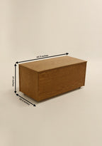 Oak Wooden Storage Cabinet Chest Caster Wheels On The Base