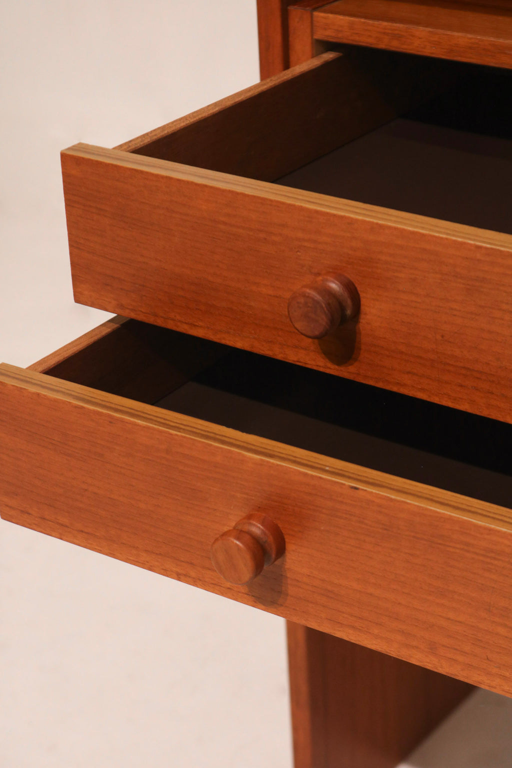 Vintage Danish Modern Teak Wood Desk Table With Drawers