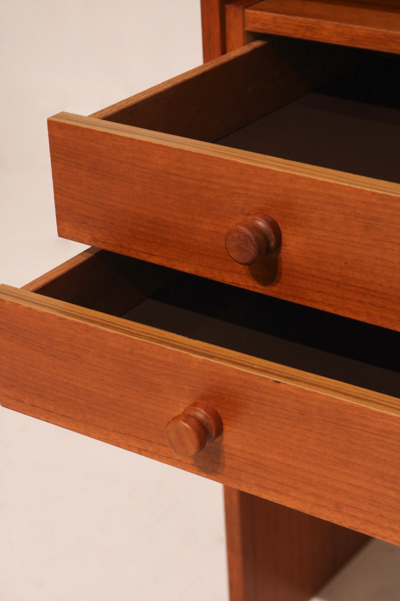 Vintage Danish Modern Teak Wood Desk Table With Drawers