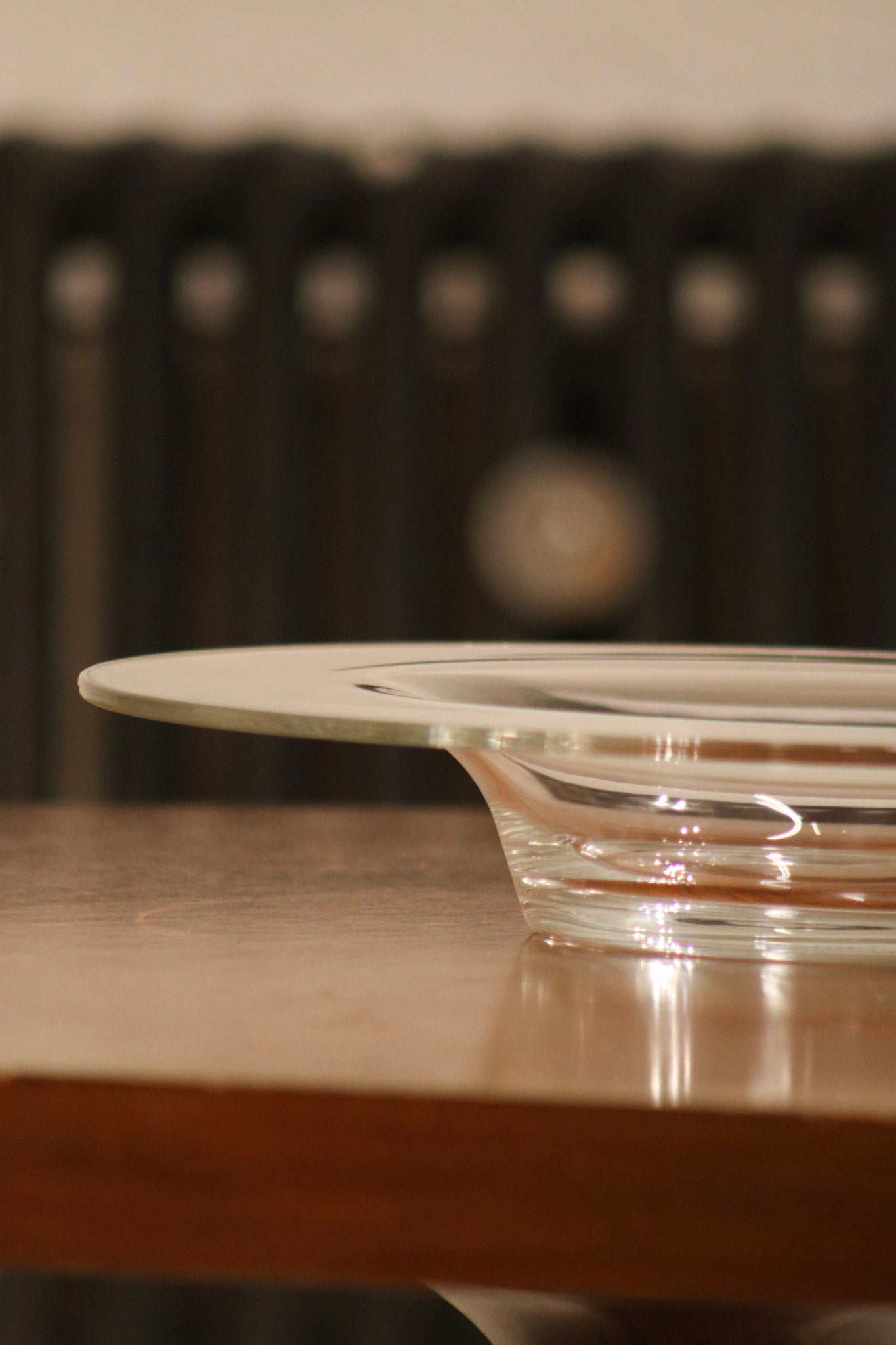 Vintage Italian Glass Large Centerpiece Bowl Glass Plate