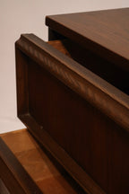 Mid Century Modern Walnut Wood Vintage 9 Drawers Dresser By Bassett