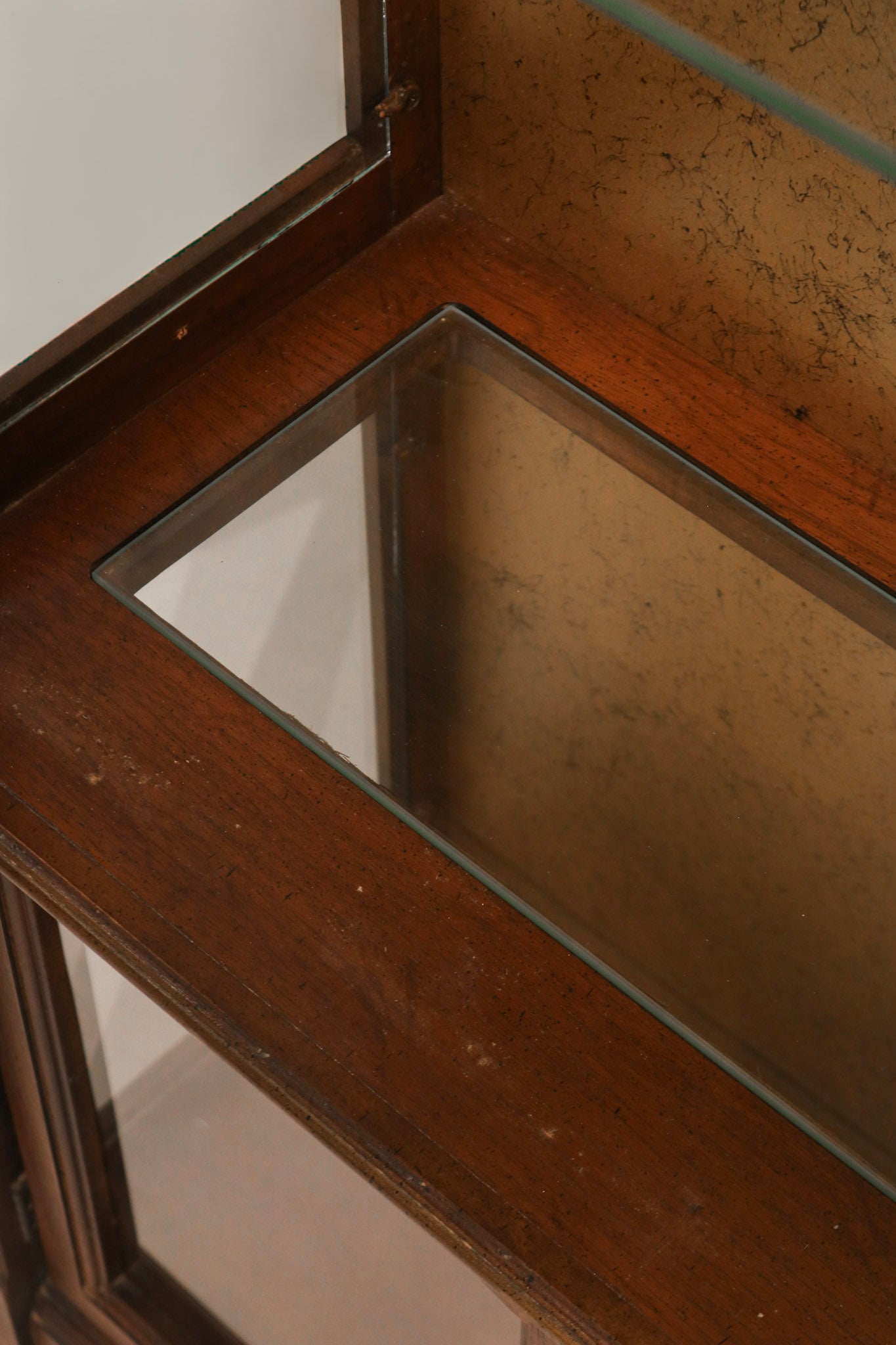 Vintage Antique Wood Glass Bookcase Display With Light