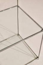 Vintage Circa 1980 Cube Glass Steel Bookcase