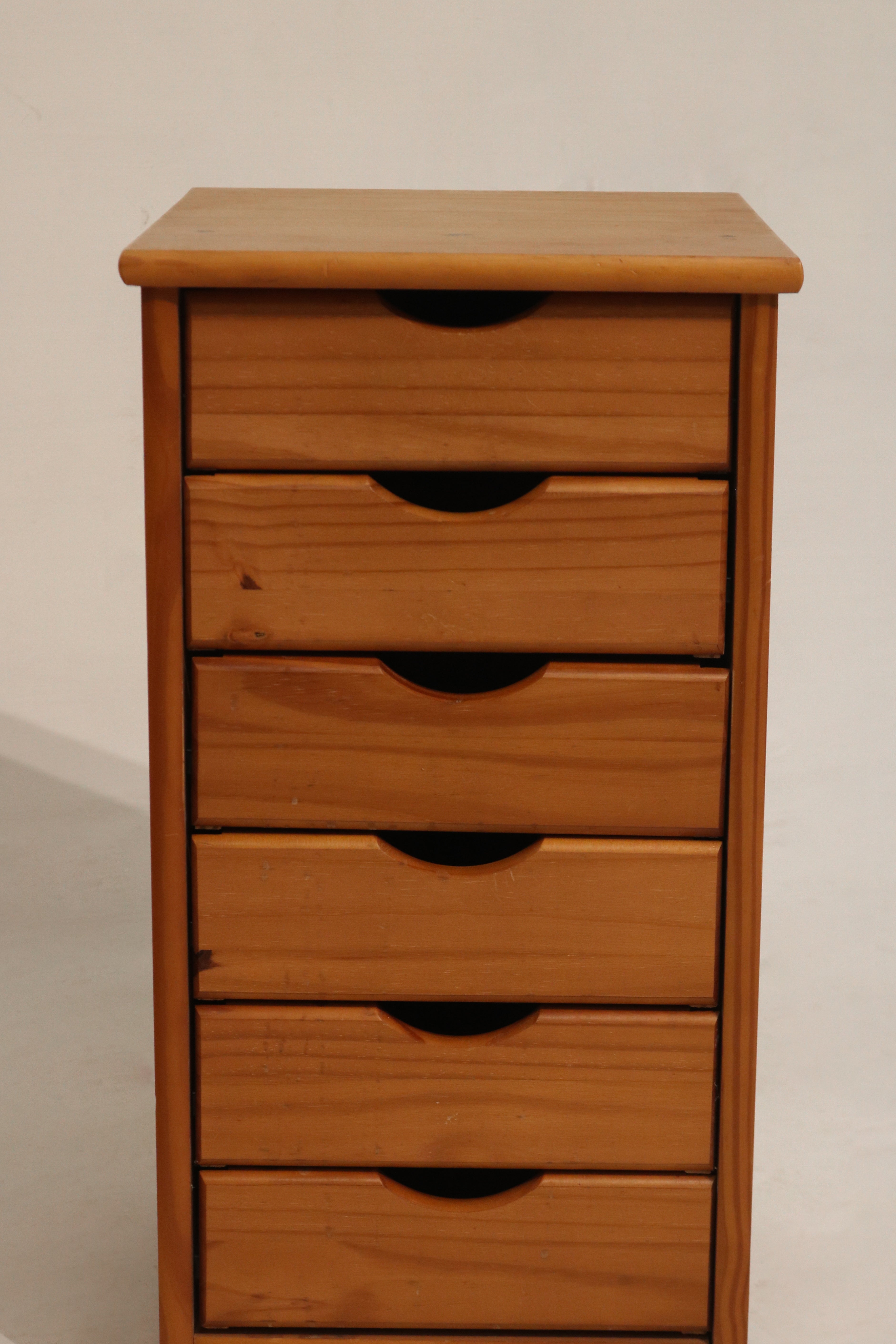 Set Of 2 Vintage Swedish Pine Rolling Nightstands Cabinet Storages
