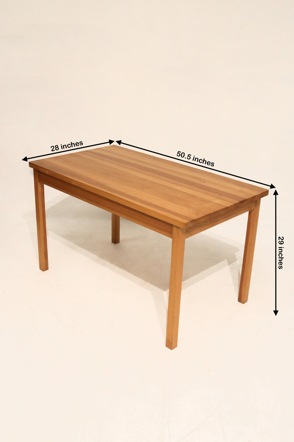 Vintage Swedish Pine Wood Dining Table Desk