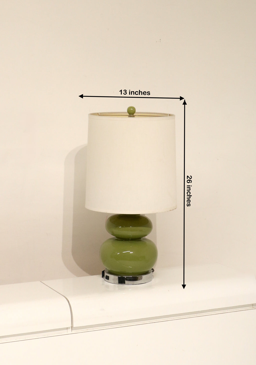 Ceramic Table Lamp With Beige Drum Shade
