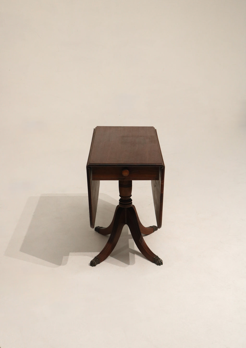 Vintage Solid Wood Drop Leaf Table Desk With Storage