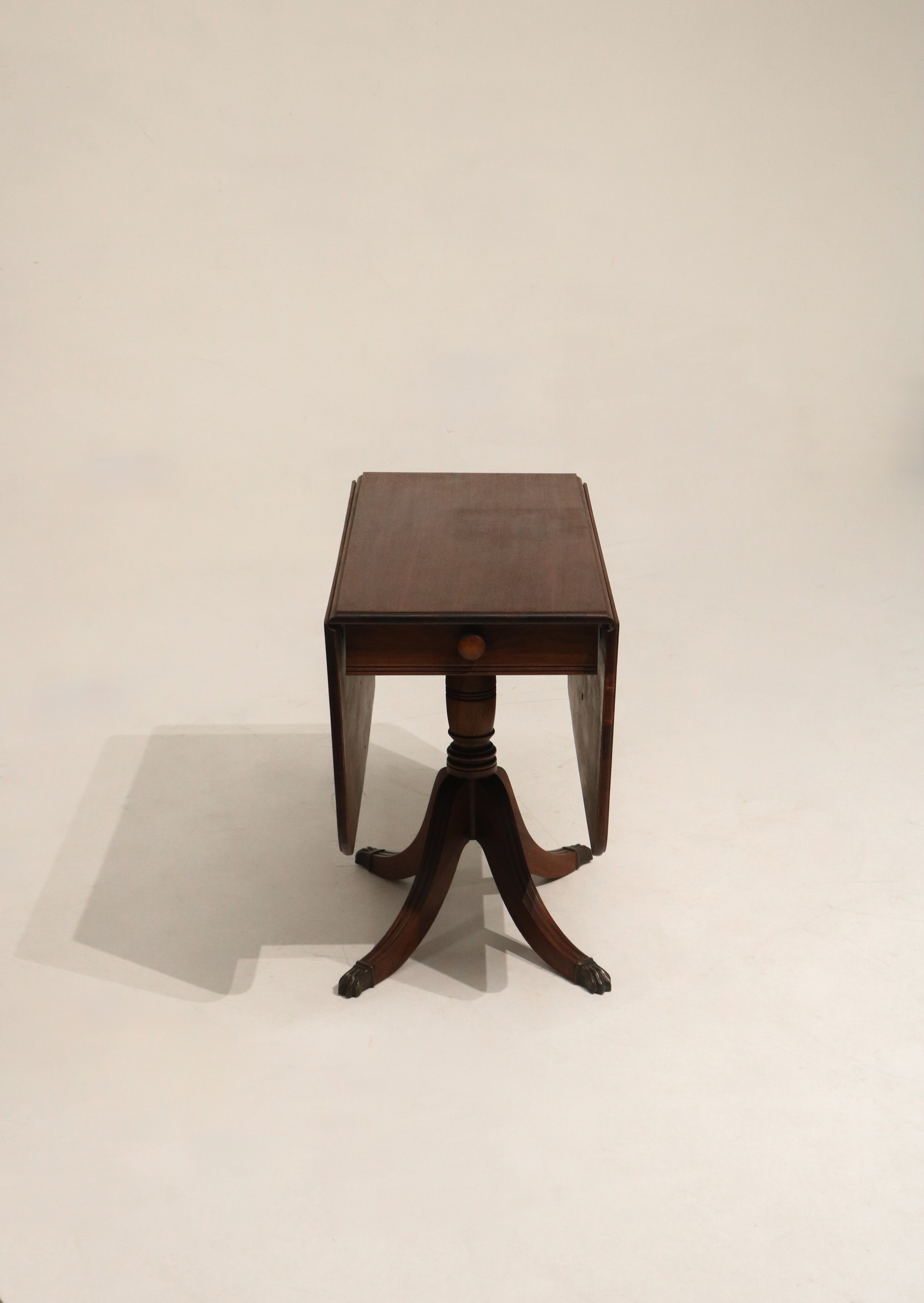 Vintage Solid Wood Drop Leaf Table Desk With Storage