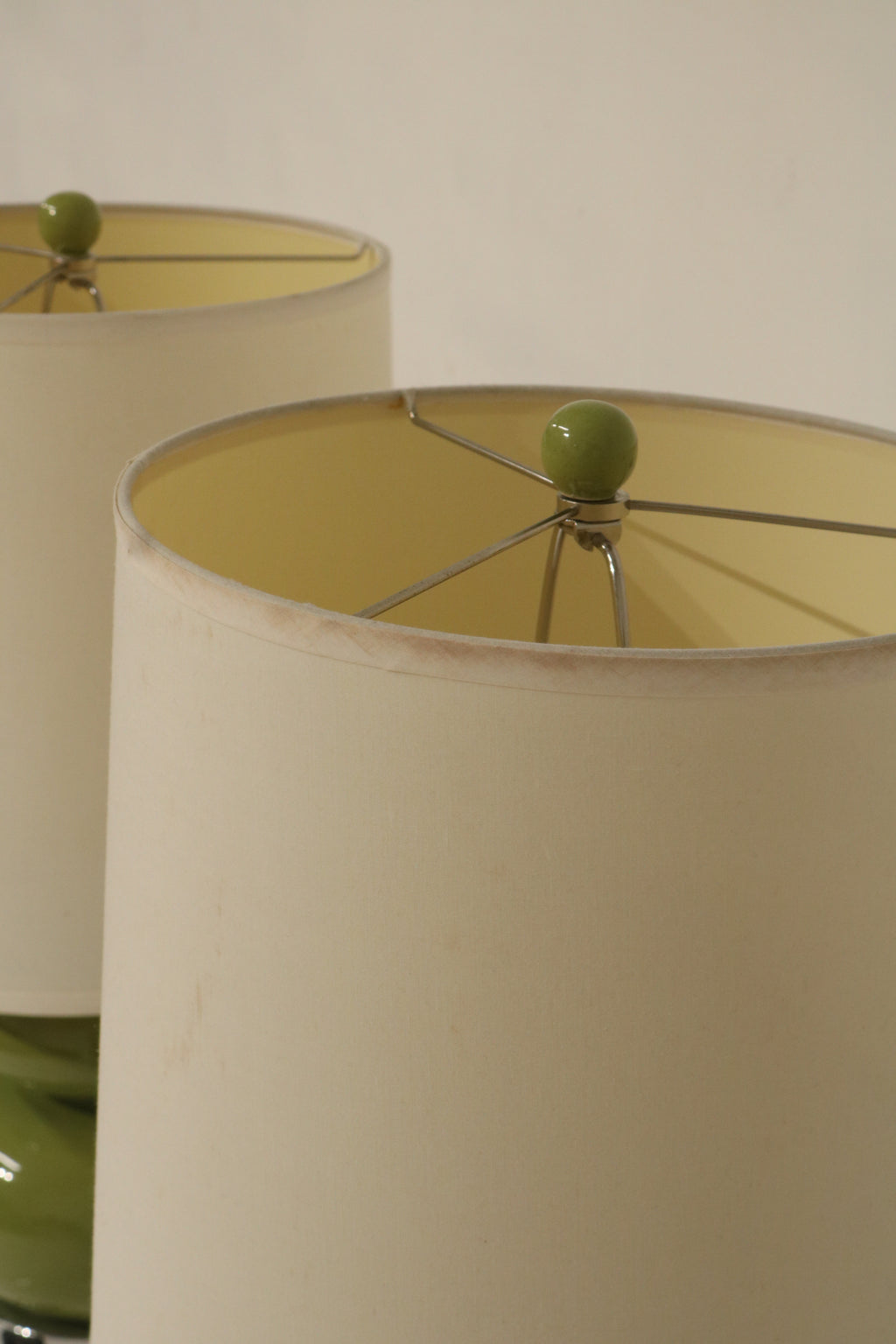 Ceramic Table Lamp With Beige Drum Shade