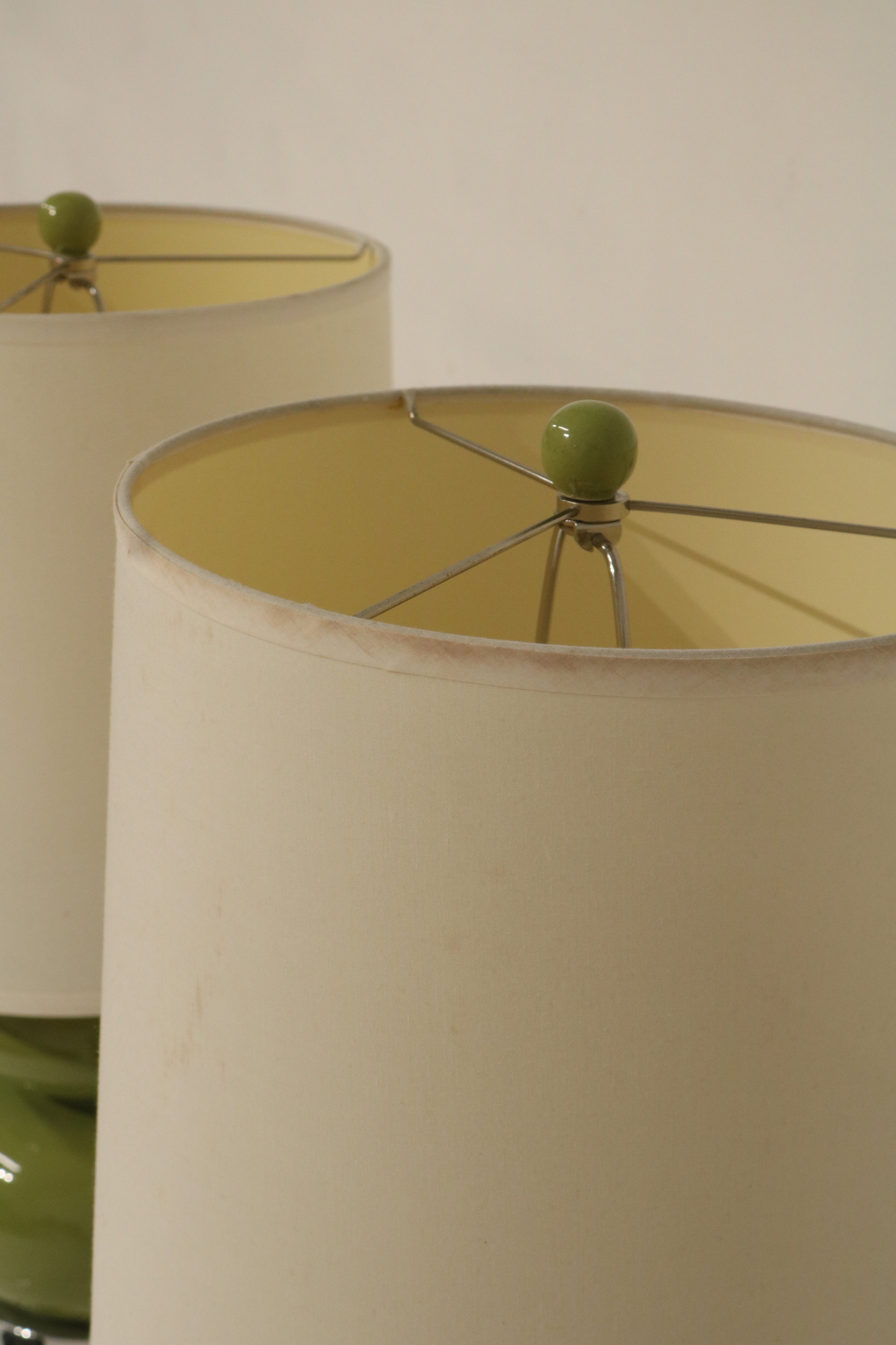 Ceramic Table Lamp With Beige Drum Shade