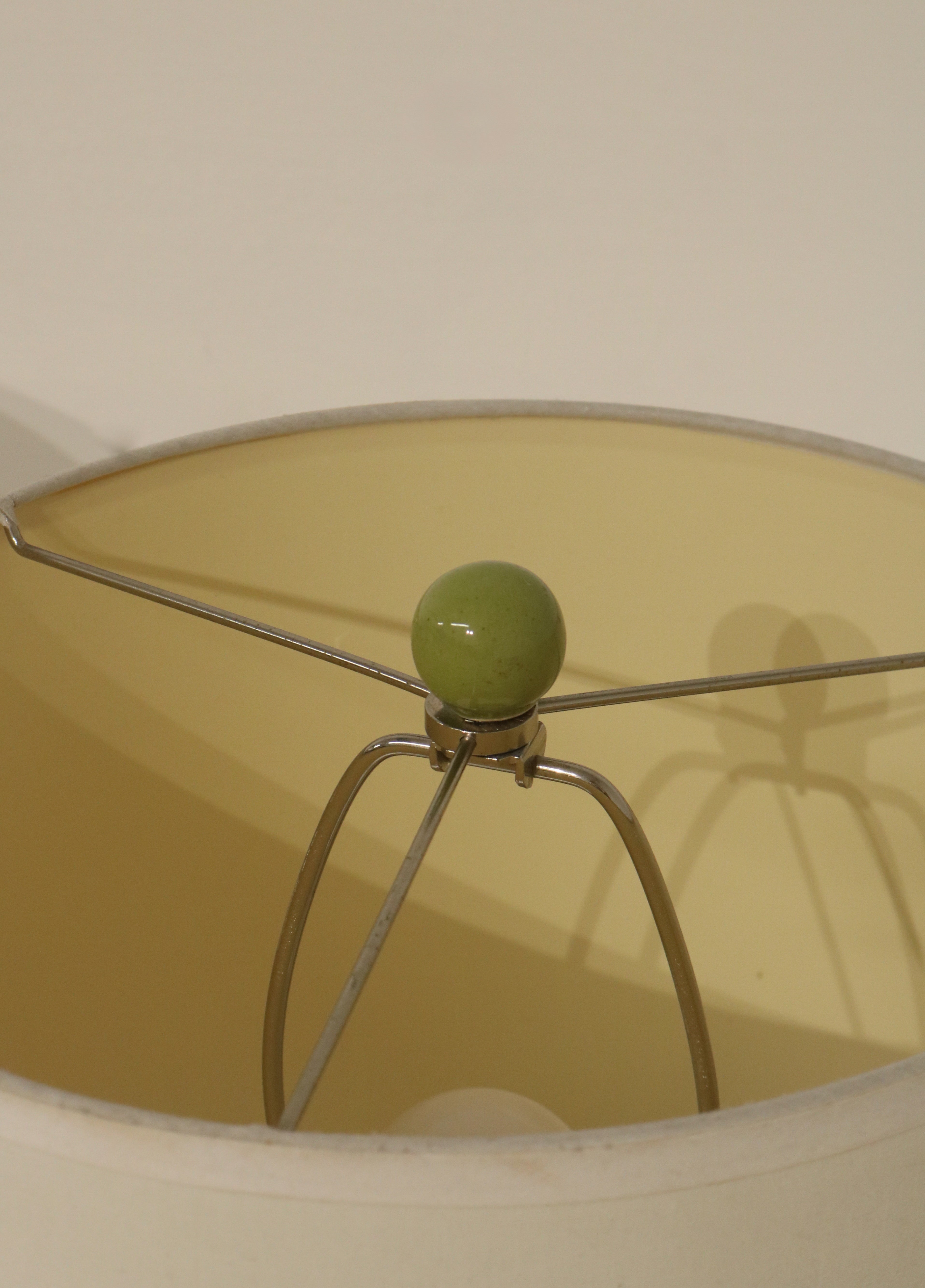 Ceramic Table Lamp With Beige Drum Shade