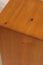 Vintage Swedish Pine Rolling Nightstand Cabinet Storage