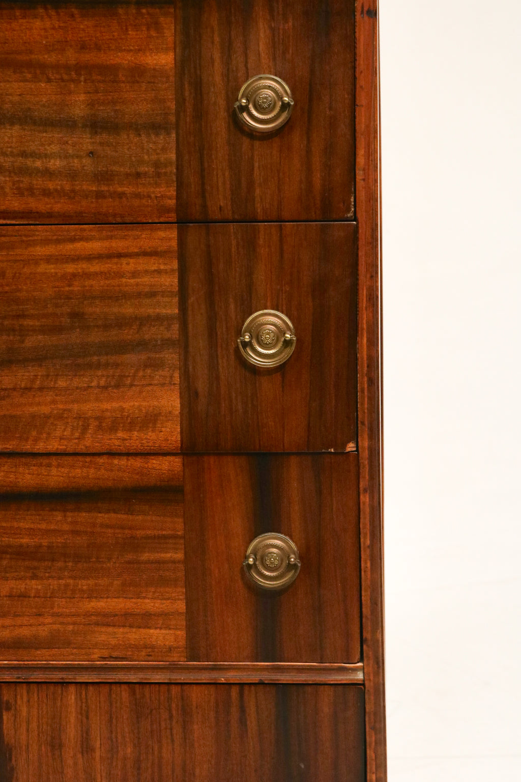 Art Deco Vintage Walnut Wood Tall Dresser Chest Of Drawers
