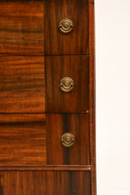 Art Deco Vintage Walnut Wood Tall Dresser Chest Of Drawers
