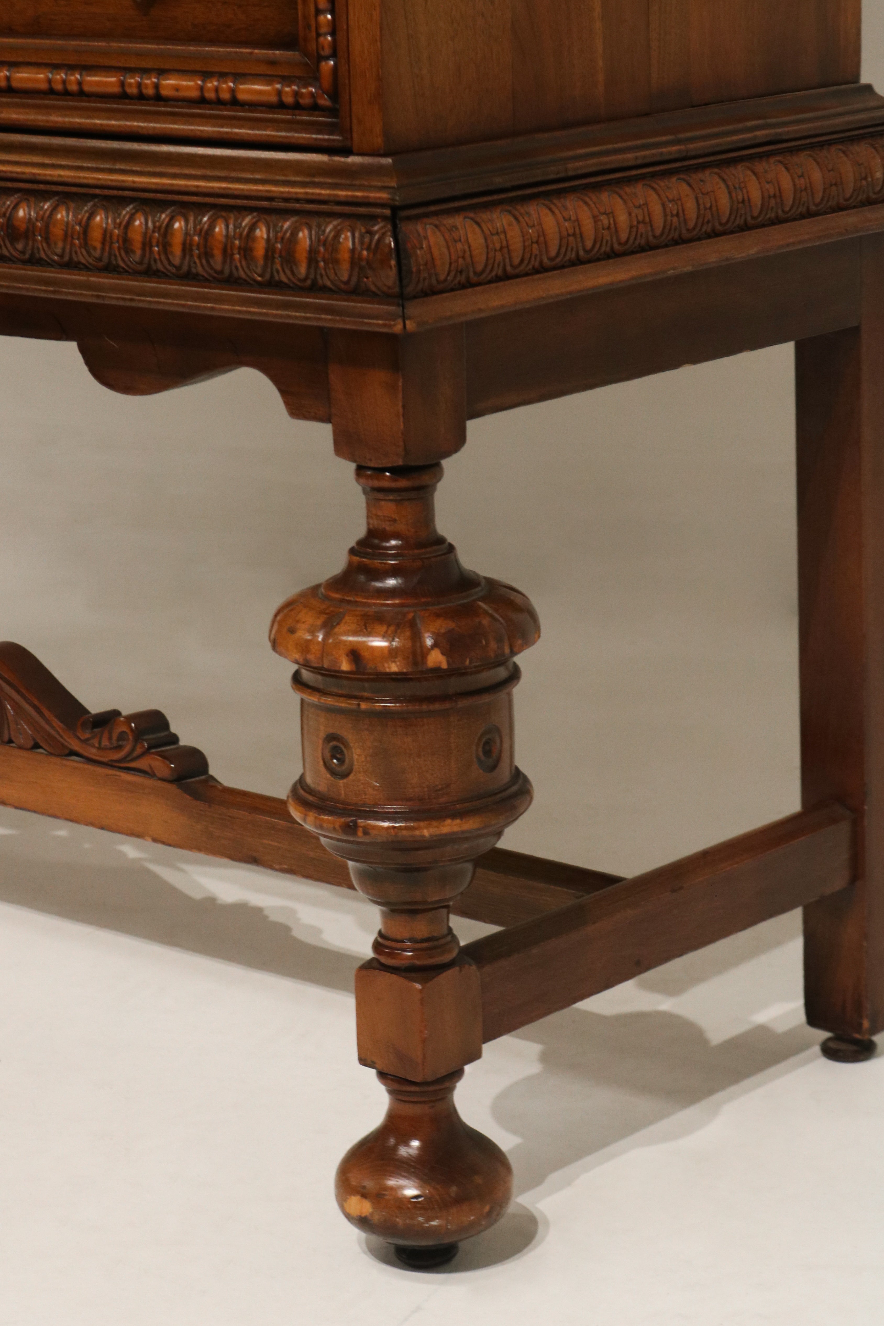 Antique Jacobean Mahogany Walnut Hutch China Cabinet