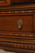 Antique Jacobean Mahogany Walnut Hutch China Cabinet