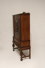 Antique Jacobean Mahogany Walnut Hutch China Cabinet