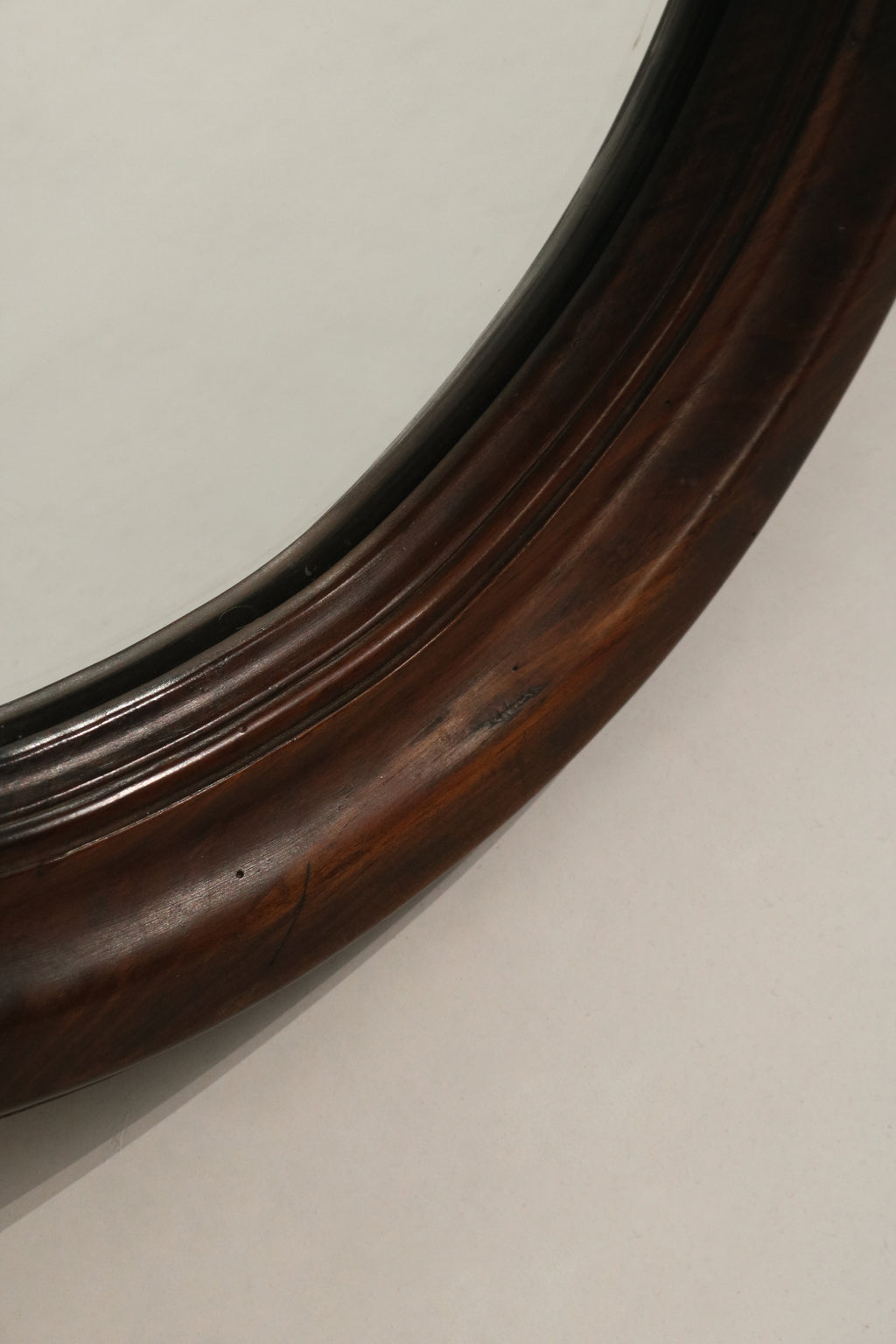 Vintage Oval Solid Wood Wall Mirror By Ethan Allen
