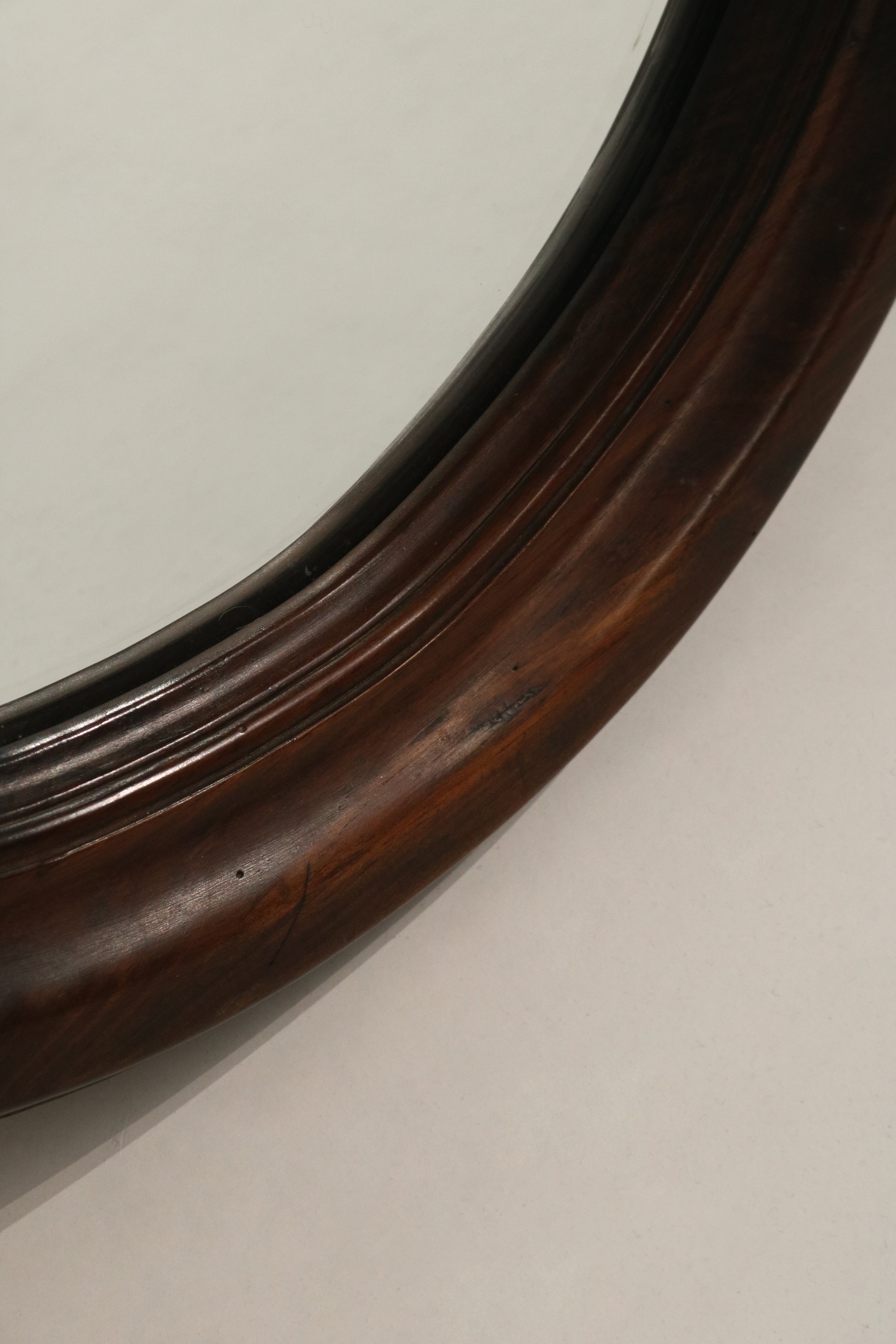 Vintage Oval Solid Wood Wall Mirror By Ethan Allen