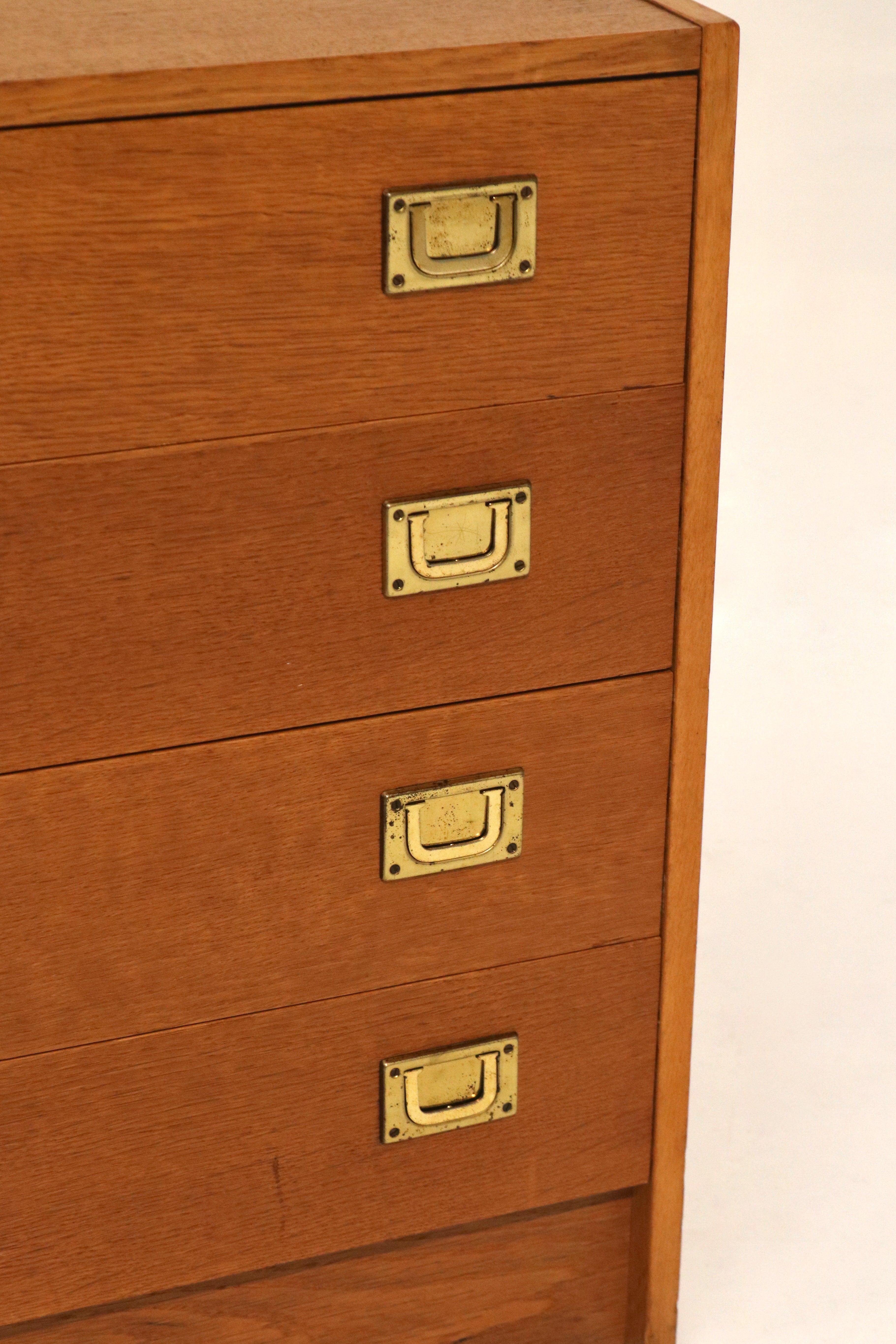 Vintage Swedish Oak Pine Small Chest Of Drawers Dresser