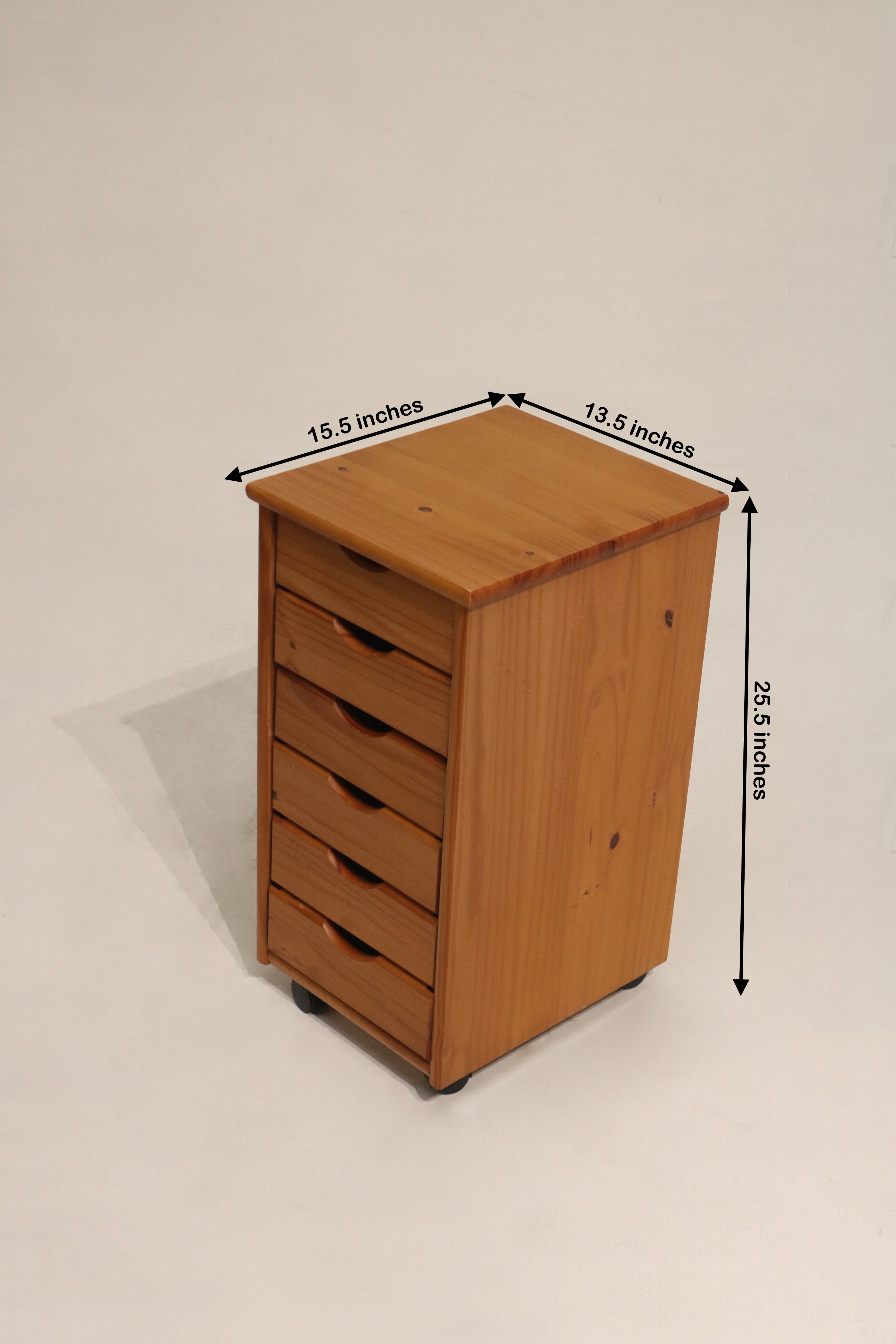 Set Of 2 Vintage Swedish Pine Rolling Nightstands Cabinet Storages