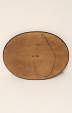 Vintage Oval Solid Wood Wall Mirror By Ethan Allen