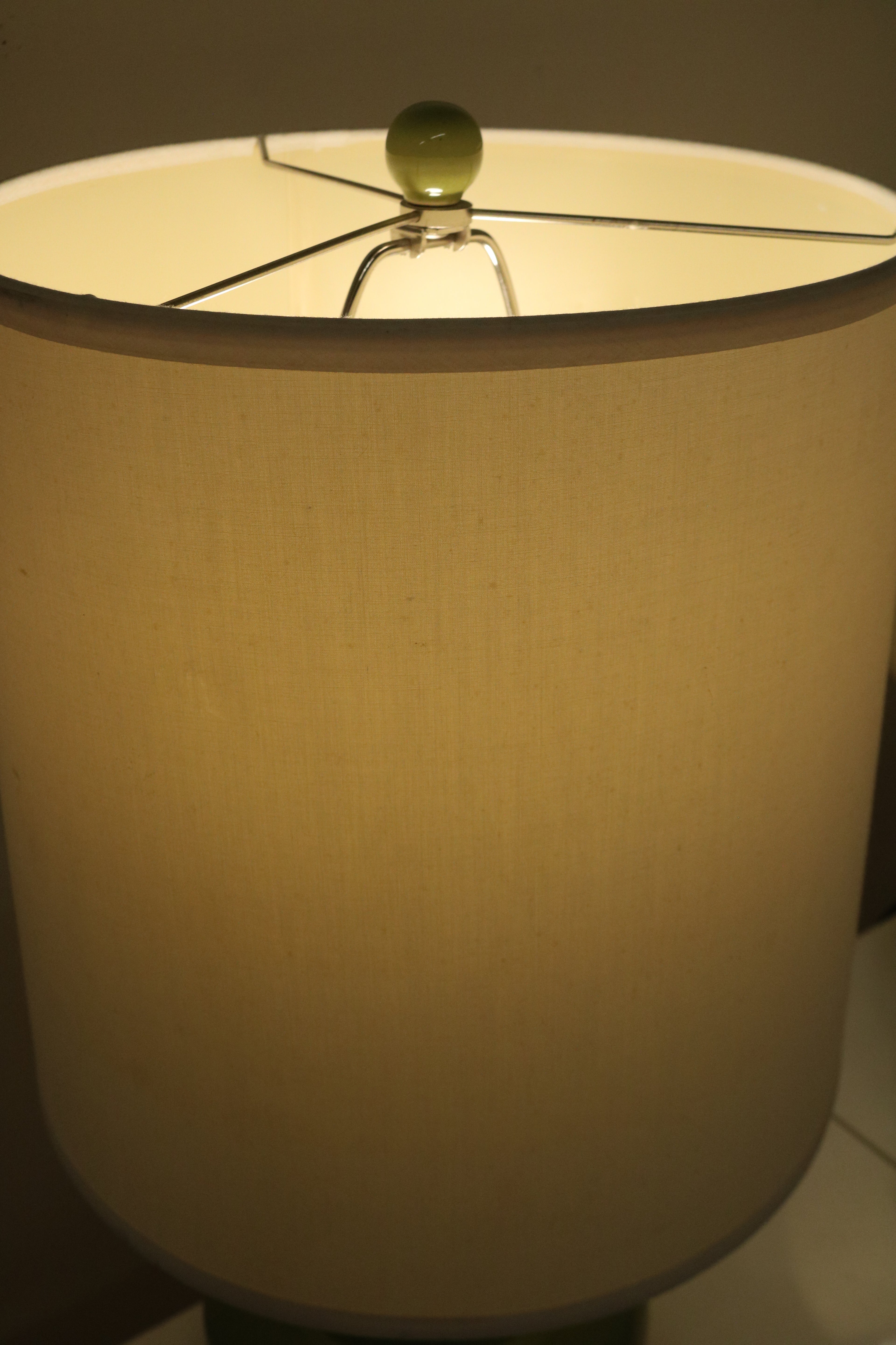 Ceramic Table Lamp With Beige Drum Shade