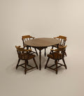 Vintage Extension Table with Four Matching Spindle Back Chairs