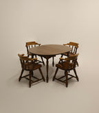 Vintage Extension Table with Four Matching Spindle Back Chairs