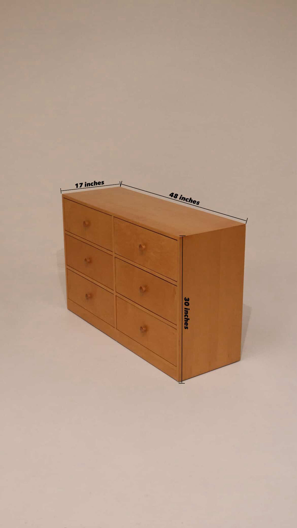 Vintage Solid Wood 6 Drawers Dresser