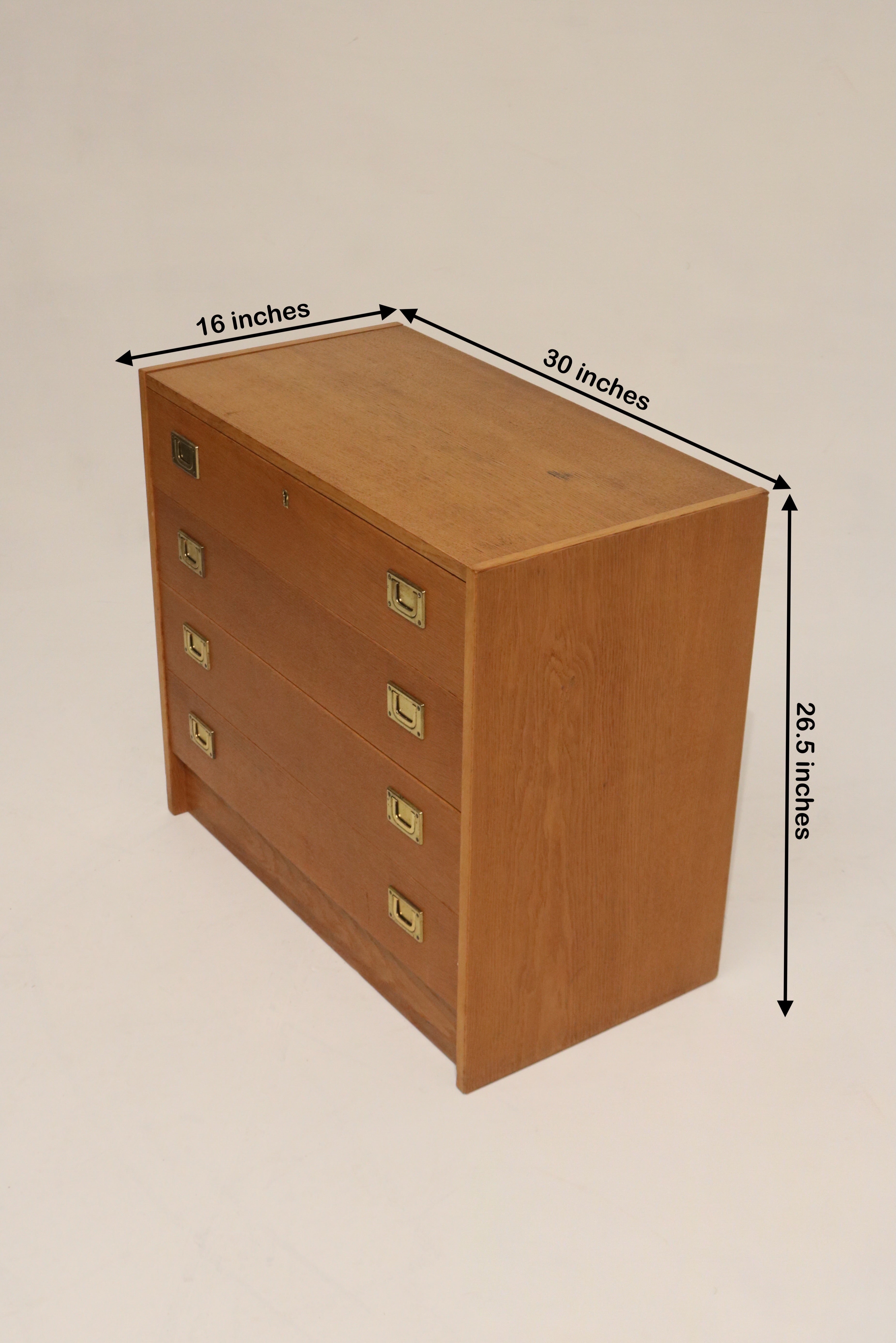 Vintage Swedish Oak Pine Small Chest Of Drawers Dresser