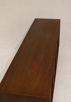 Vintage Mcm Walnut Wood Lowboy 9 Drawers Dresser