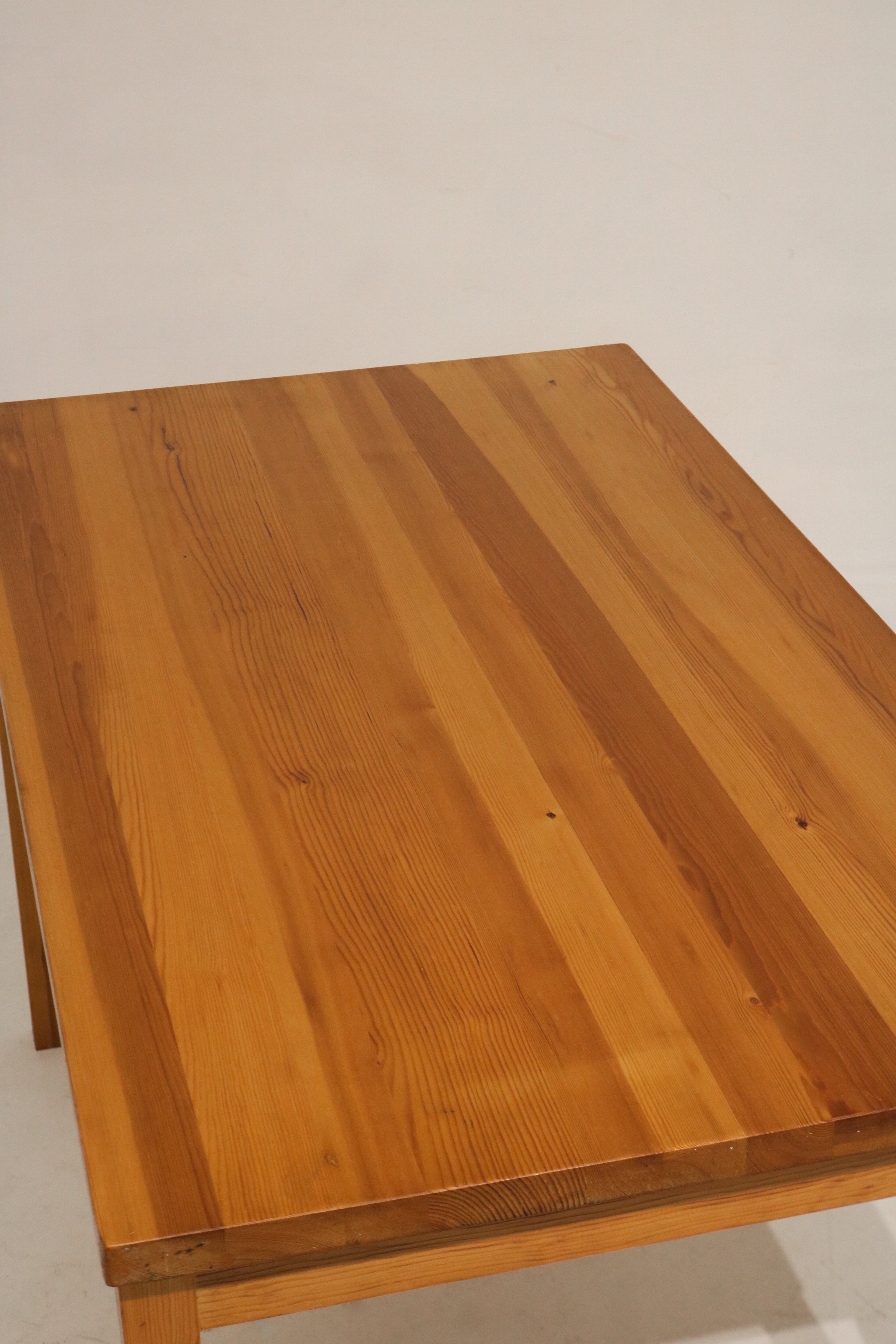 Vintage Swedish Pine Wood Dining Table Desk
