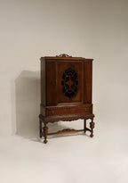 Antique Jacobean Mahogany Walnut Hutch China Cabinet