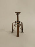 Vintage Brass Hammered Copper Tripod Base Candlestick Holder
