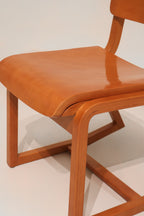 Set Of 4 Hardwood Plywood Campus Dining Chairs