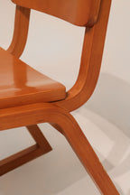 Set Of 4 Hardwood Plywood Campus Dining Chairs